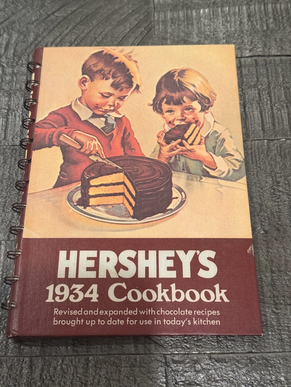 1934 Cookbook Vintage-Style Brown Spiral Recipe Book- 1971 reprint